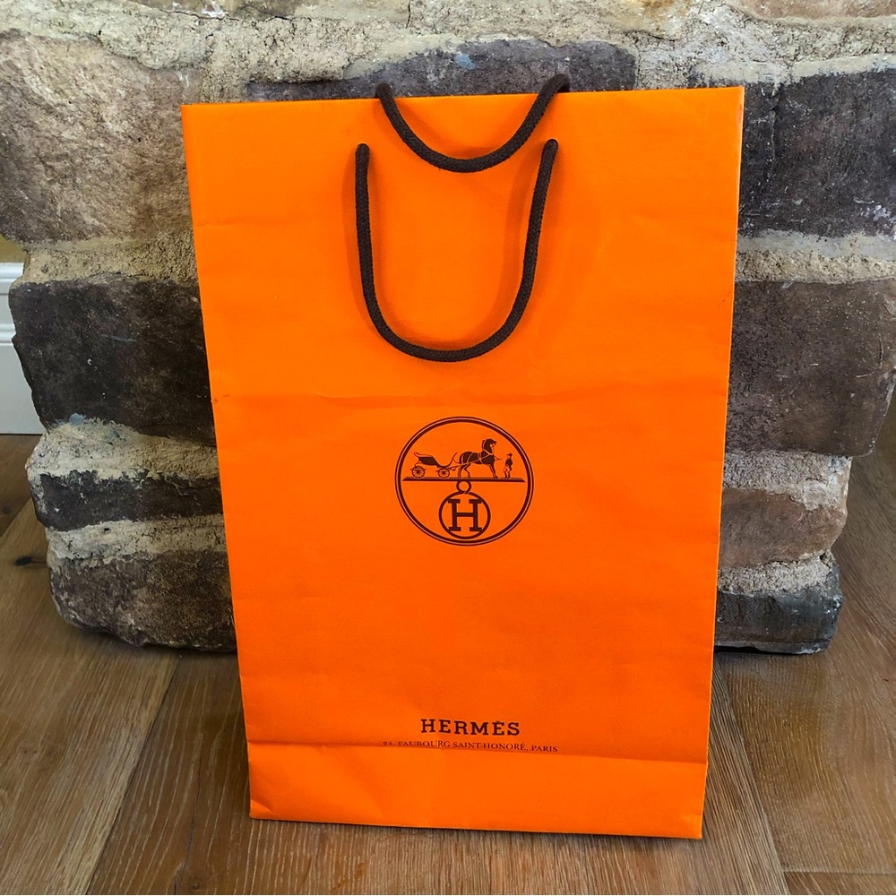 Hermes Orange paper shopping bag NEW price firm!